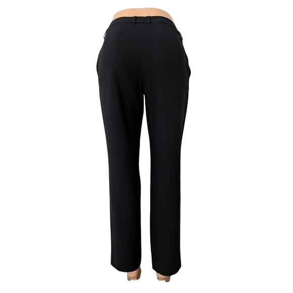 St. John Caviar Black Crepe Marocain Front Slit Ankle Pants in Jennifer Fit - Picture 7 of 16
